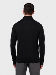 Quarter Zip Blended Merino Sweater In Black Ink