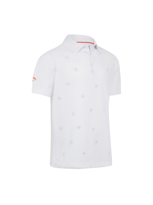 Classic Foulard Print Polo In Bright White