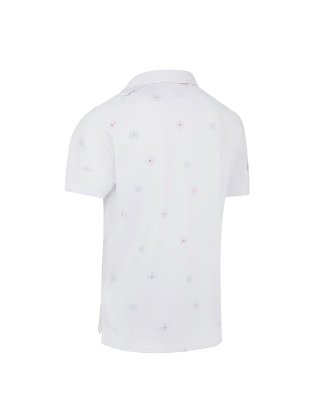 Classic Foulard Print Polo In Bright White