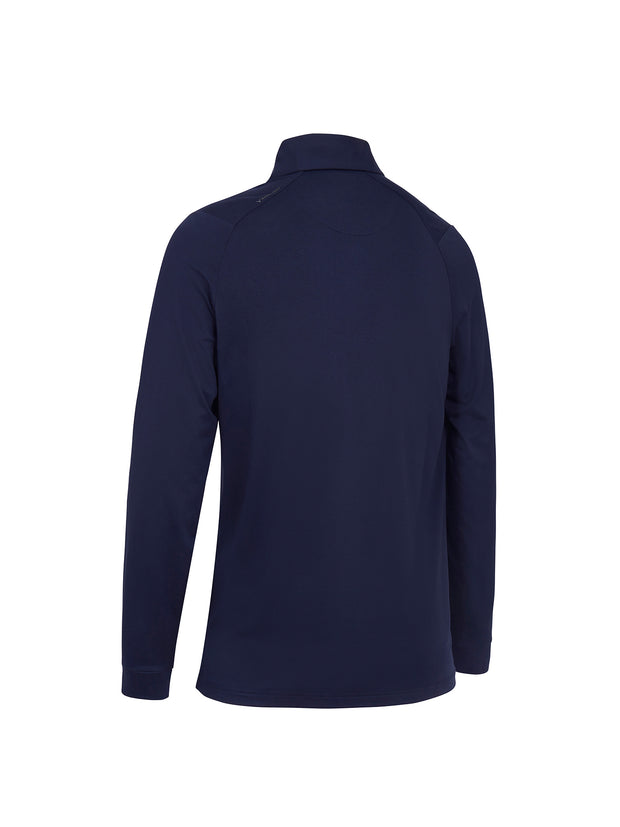 Long Sleeve Performance Polo In Peacoat