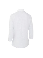 3/4 Length Sleeve Women's Polo In Brilliant White