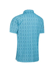 All Over Drinks Novelty Print Polo In Blue Grotto