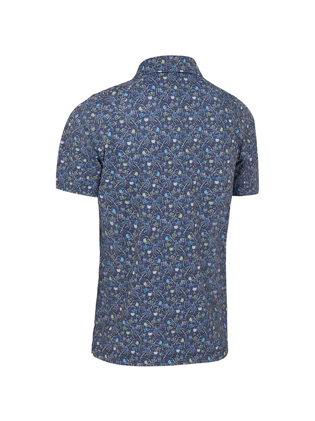 All Over Golf Novelty Print Polo In Peacoat