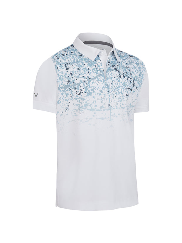 X Series Splatter Paint Ombre Polo In Bright White