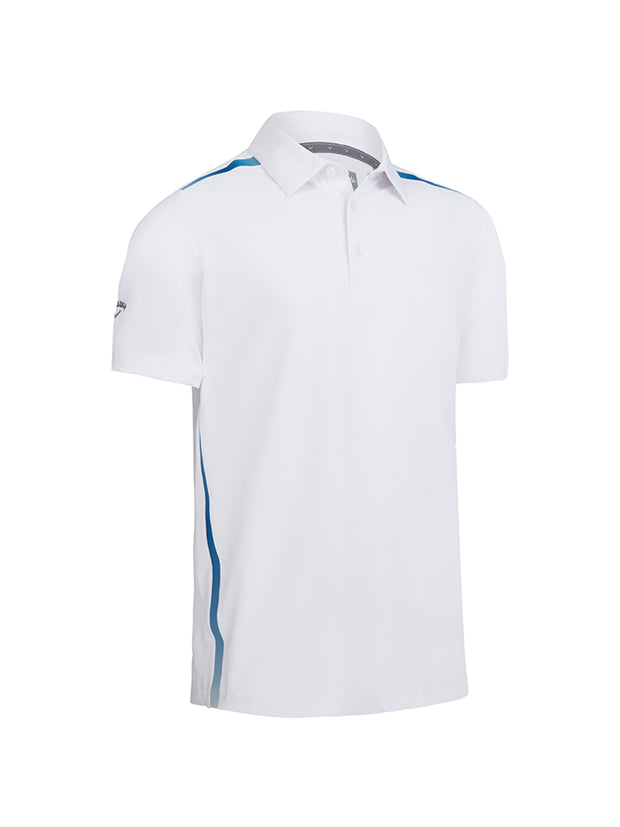 Performance Colour Block Polo In Bright White