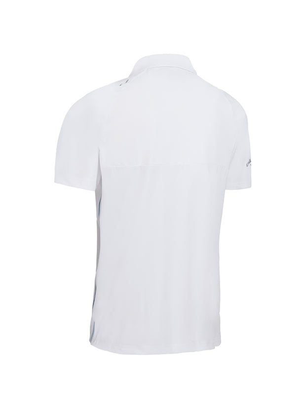 Performance Colour Block Polo In Bright White