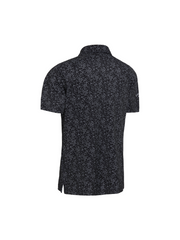 All Over Chev Printed Polo In Caviar/Bright White