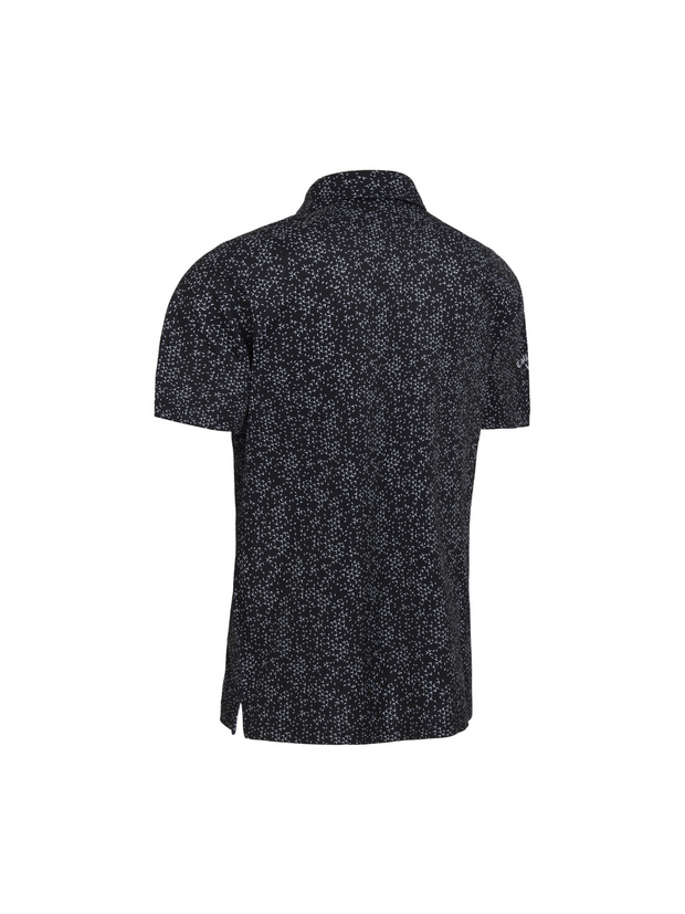 All Over Chev Printed Polo In Caviar/Bright White