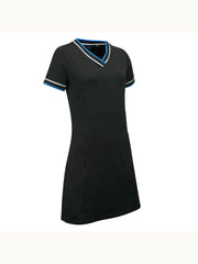 V-Neck Women's Dress In Caviar