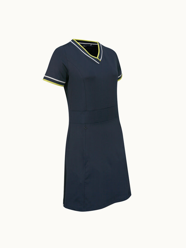 V-Neck Women's Dress In Peacoat