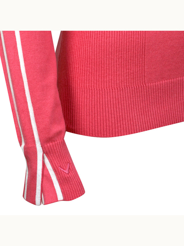 Striped Women's Sweater In Fruit Dove