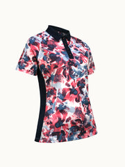Floral Women's Polo In Fruit Dove