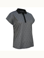 Chev Geo Printed Women's Polo In Caviar