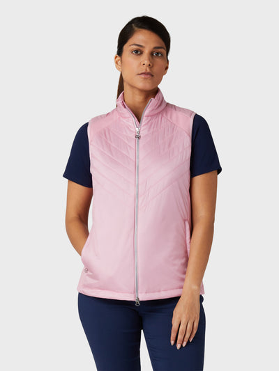 Women's Chev Primaloft Quilted Gilet In Pink Nectar