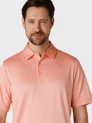 Solid Swing Tech Short Sleeve Golf Polo Shirt In Candy Pink