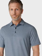 Men's Chev And Ball All Over Print Polo In Caviar