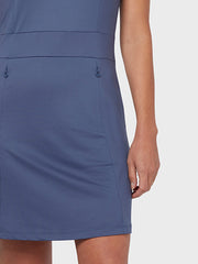 V-Neck Women's Dress In Blue Indigo