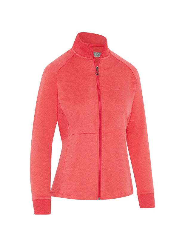 Midweight Waffle Women's Fleece Jacket In Paradise Pink Heather