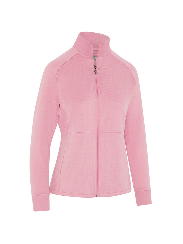 Midweight Waffle Fleece Women's Jacket In Pink Nectar Heather
