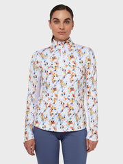 Geo Printed Women's Top In Brilliant White