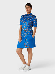 Women's 1/2 Zip Sleeve Butterfly Polo Top In Baleine Blue