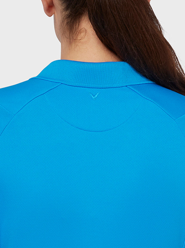 Swing Tech Women's Polo Top In Blue Sea Star