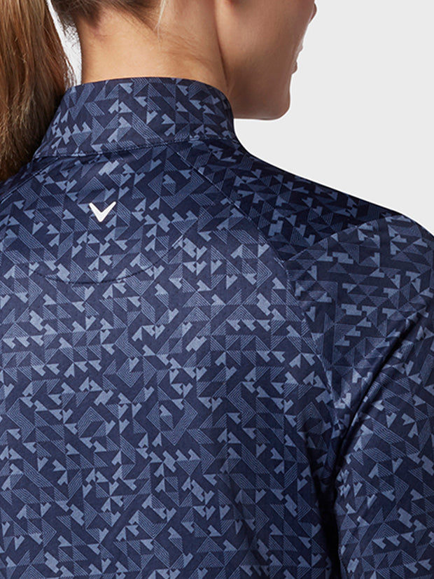 Shape Shifter Geo Printed Women's Base Layer In Peacoat