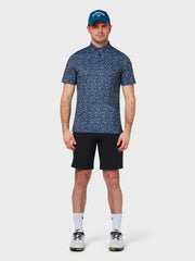 All Over Golf Novelty Print Polo In Peacoat