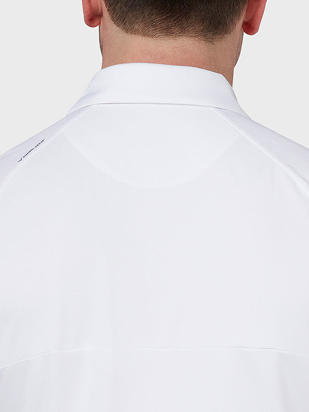 Performance Colour Block Polo In Bright White