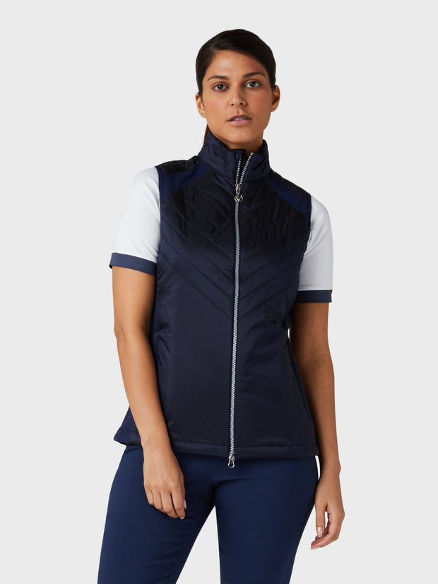 Women's Chev Primaloft Quilted Gilet In Peacoat