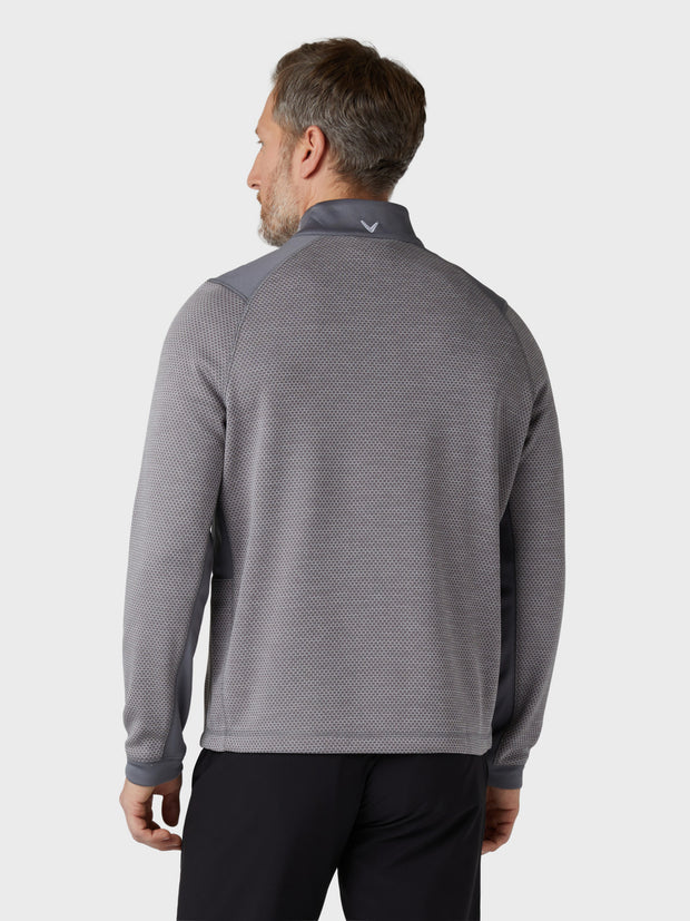 Men's Eco Hex Textured Midweight 1/2" Zip Pullover In Medium Grey Heather