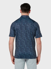 All Over Chev Printed Polo In Peacoat