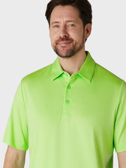 Solid Swing Tech Short Sleeve Golf Polo Shirt In Green Ash
