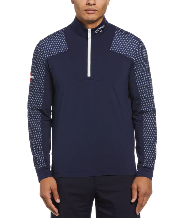 Long Sleeve Odyssey Chev 1/4 Zip In Peacoat