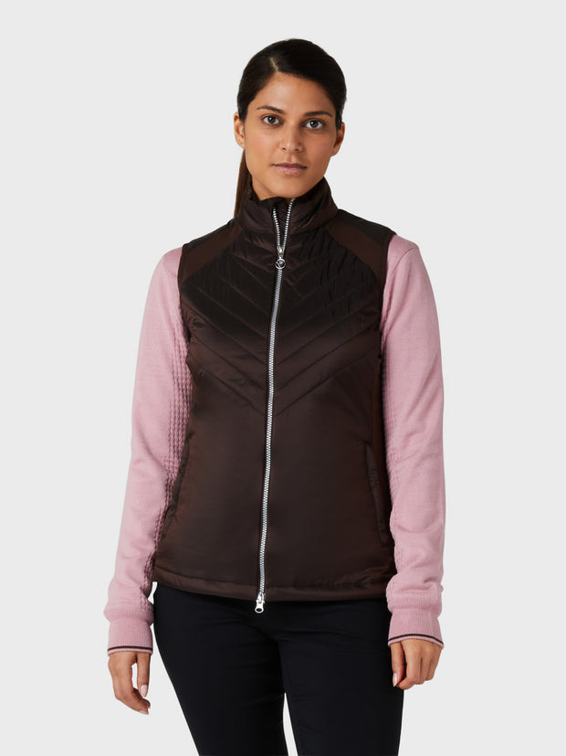 Women's Chev Primaloft Quilted Gilet In Chicory Coffee