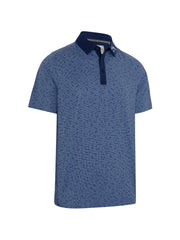 Short Sleeve Chev All Over Trademark Print Polo Shirt In Peacoat