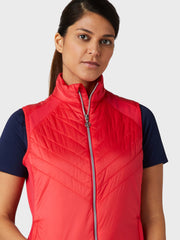 Women's Chev Primaloft Quilted Gilet In Paradise Pink