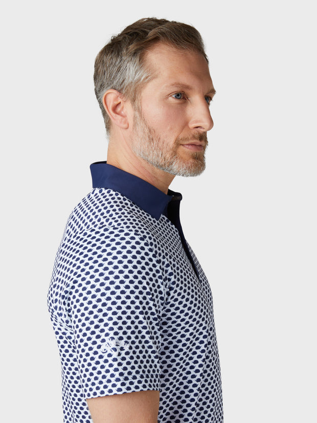 Men's Hedgehog Geo Print Polo In Peacoat