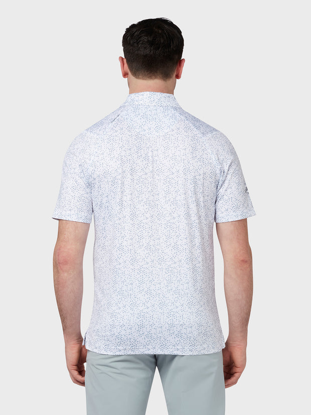 All Over Chev Printed Polo In Bright White