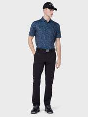 All Over Chev Printed Polo In Peacoat