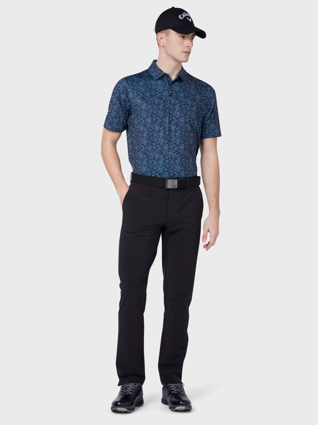 All Over Chev Printed Polo In Peacoat