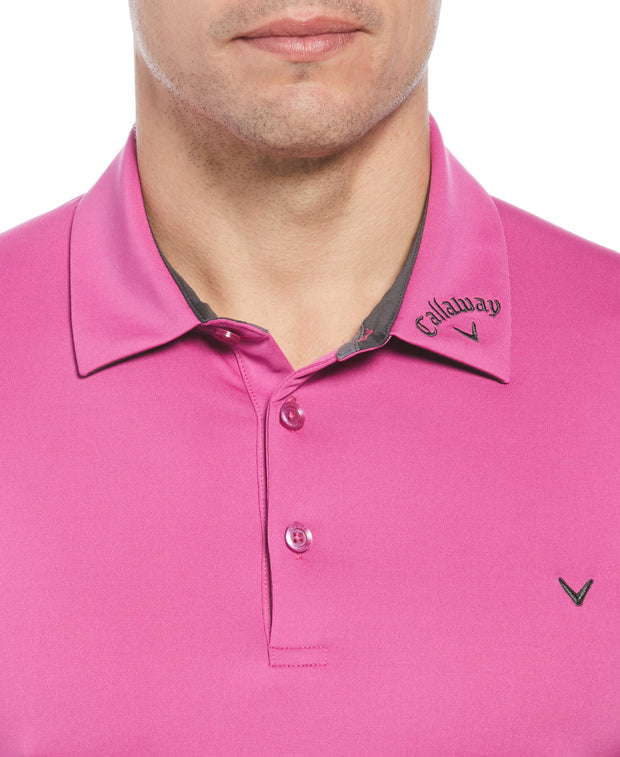 Short Sleeve Odyssey Block Polo Shirt In Purple Orchid