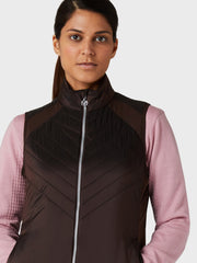 Women's Chev Primaloft Quilted Gilet In Chicory Coffee
