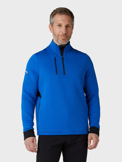 Men's Midweight Textured 1/4 Zip Fleece In Lapis Blue