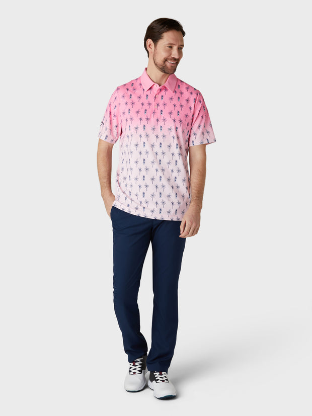 Short Sleeve Mojito Ombre Print Polo Shirt In Candy Pink