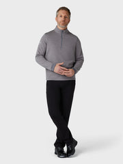 Men's Eco Hex Textured Midweight 1/2" Zip Pullover In Medium Grey Heather