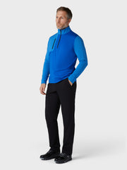 Men's Aquapel Quarter Zip Mixed Media Sweatshirt In Light Lapis Heather