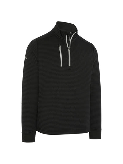 Textured Midweight 1/2 Zip In Caviar/High Rise