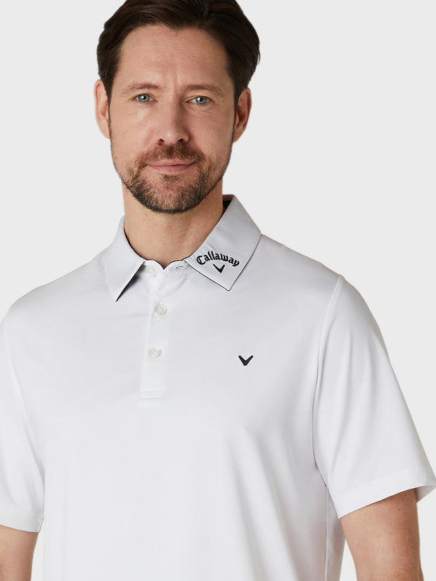 Short Sleeve Odyssey Block Polo Shirt In Bright White