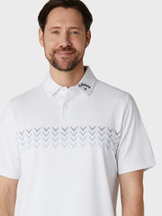 Short Sleeve Trademark Chev Block Print Polo Shirt In Bright White